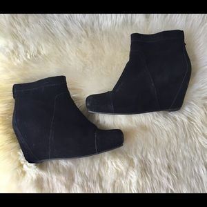 Black Suede Style Wedge Boots, Jeffery Campbell